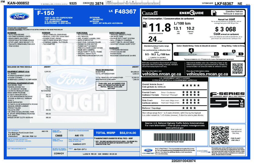 Used 2020 Ford F150 XL w/ Equipment Group 101A Mid AWD/4WD image 18
