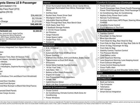 Used 2021 Toyota Sienna LE w/ LE Plus Package image 12