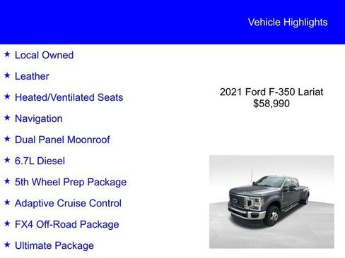 Used 2021 Ford F350 Lariat w/ Lariat Ultimate Package image 2