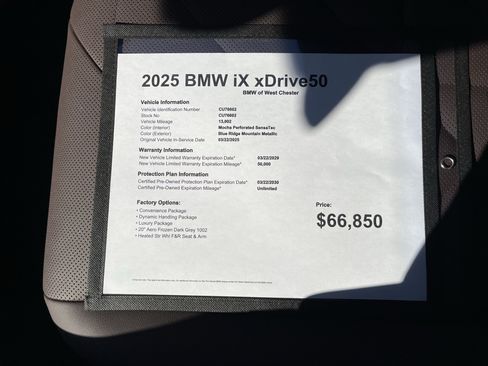 Certified 2025 BMW iX xDrive50 w/ Convenience Package AWD/4WD image 18
