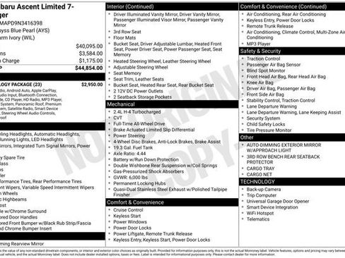 Used 2022 Subaru Ascent Limited w/ Technology Package image 52
