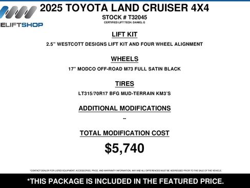 Used 2025 Toyota Land Cruiser w/ Premium Package AWD/4WD image 2