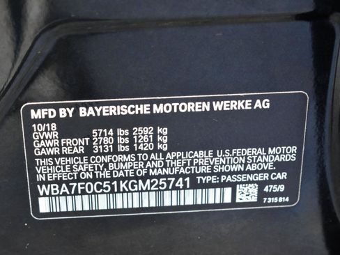 Used 2019 BMW 750i w/ Executive Package RWD image 49