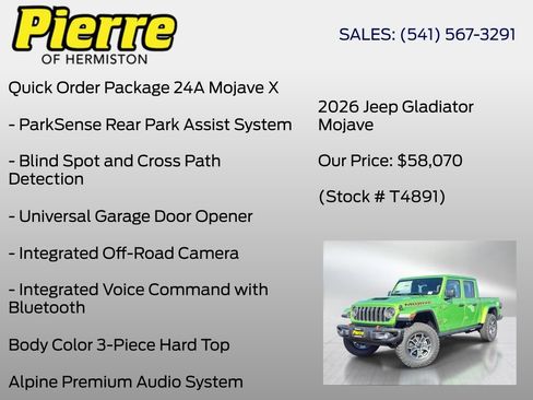 New 2026 Jeep Gladiator Mojave AWD/4WD image 18