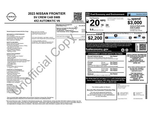 Used 2023 Nissan Frontier SV w/ Tow Package image 2