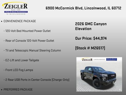 New 2026 GMC Canyon Elevation w/ Convenience Package AWD/4WD image 12