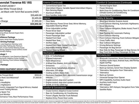 New 2026 Chevrolet Traverse RS FWD image 28