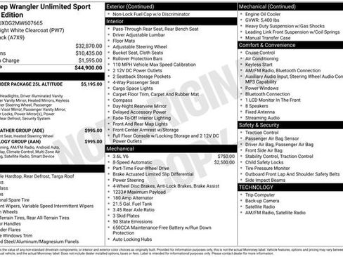 Used 2021 Jeep Wrangler Unlimited Sport AWD/4WD image 35