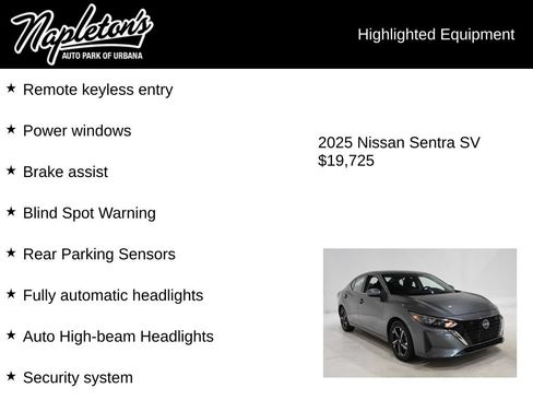 Used 2025 Nissan Sentra SV FWD image 15