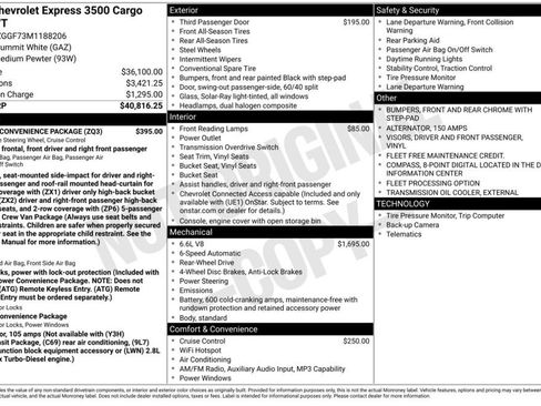 Used 2021 Chevrolet Express 3500 w/ Driver Convenience Package RWD image 6