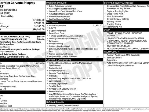 Used 2023 Chevrolet Corvette Stingray Preferred Cpe w/ Stealth Interior Trim Package RWD image 2