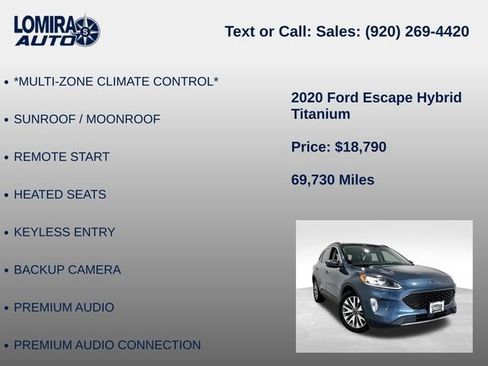 Used 2020 Ford Escape Titanium w/ Titanium Premium Package 2.0 AWD/4WD image 21