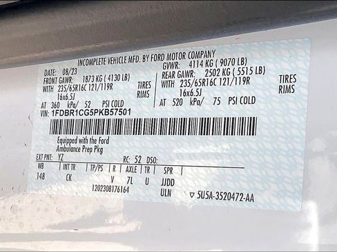 New 2023 Ford Transit 250 Medium Roof w/ Ambulance Prep Package image 9