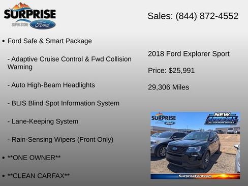 Used 2018 Ford Explorer Sport w/ Equipment Group 401A AWD/4WD image 18