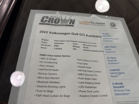 Certified 2022 Volkswagen GTI Autobahn FWD image 40