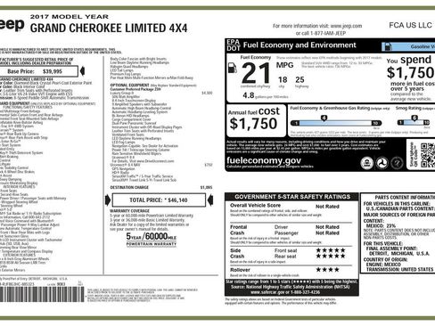 Used 2017 Jeep Grand Cherokee Limited w/ Luxury Group II AWD/4WD image 3