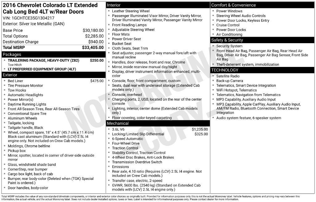 Certified 2016 Chevrolet Colorado LT AWD/4WD image 39