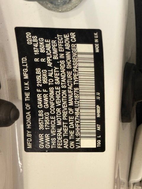 Used 2020 Honda Civic EX-L image 10