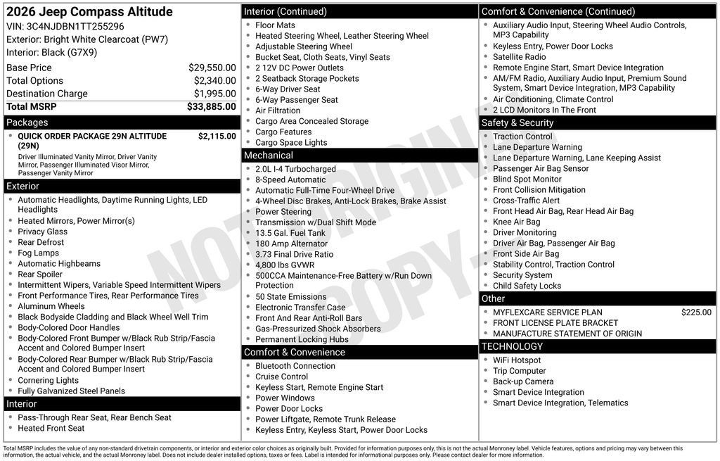 New 2026 Jeep Compass Latitude AWD/4WD image 36