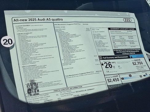 New 2025 Audi A5 2.0T Prestige image 19