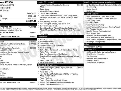 Used 2018 Lexus RX 350 FWD w/ Premium Package image 2