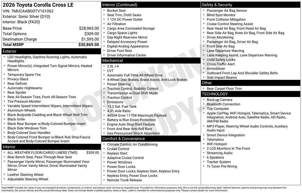 Certified 2026 Toyota Corolla Cross LE AWD/4WD image 22