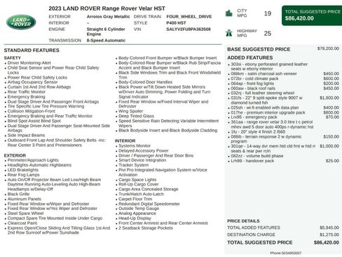Used 2023 Land Rover Range Rover Velar HST AWD/4WD image 5