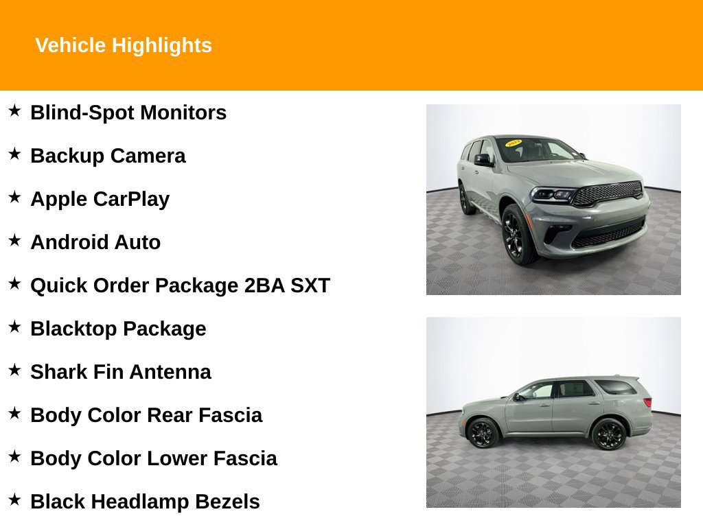 Used 2022 Dodge Durango SXT w/ Blacktop Package AWD/4WD image 2
