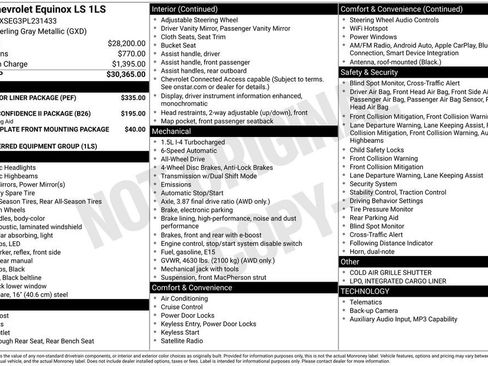 Certified 2023 Chevrolet Equinox LS w/ LPO, Floor Liner Package AWD/4WD image 5