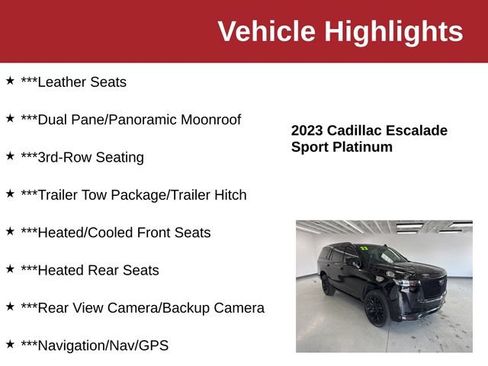 Used 2023 Cadillac Escalade Sport Platinum w/ LPO, ONYX Package AWD/4WD image 10