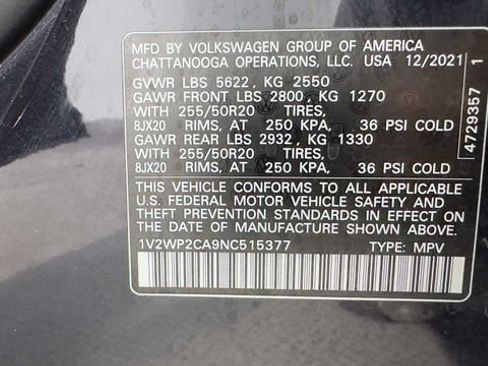 Used 2022 Volkswagen Atlas SE w/ Black Wheel Package FWD image 39