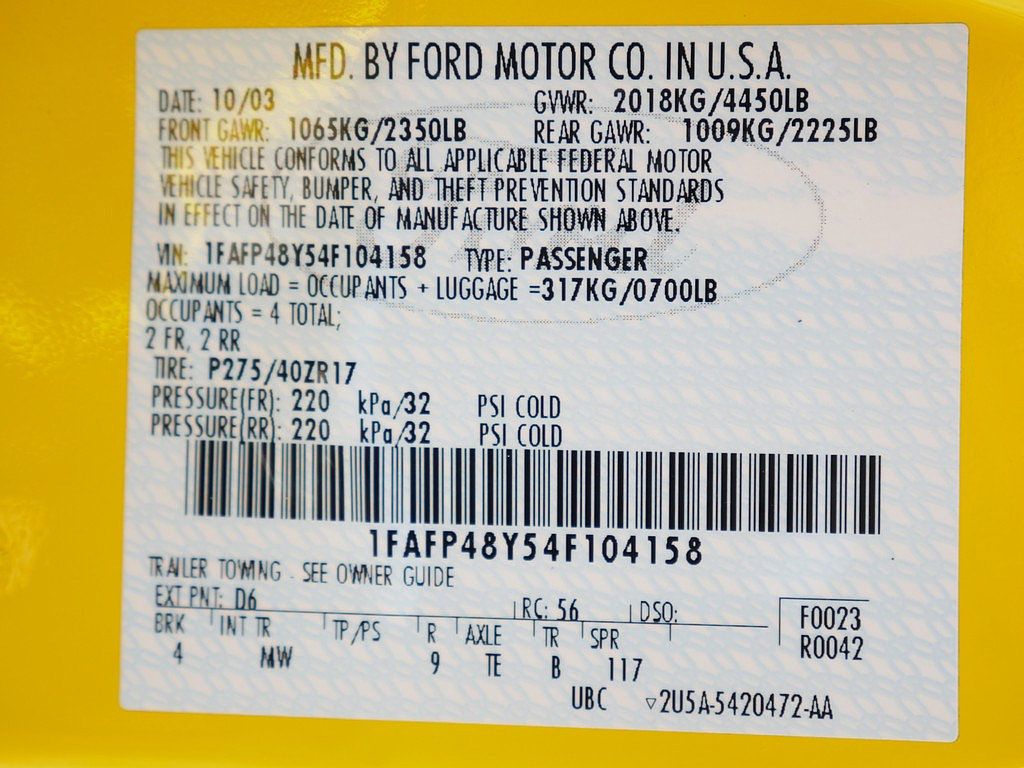 Used 2004 Ford Mustang Cobra RWD image 52