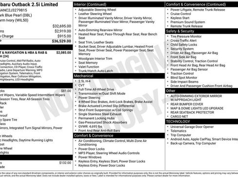 Used 2018 Subaru Outback 2.5i Limited image 1