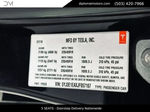 Used 2018 Tesla Model 3 Long Range RWD image 43