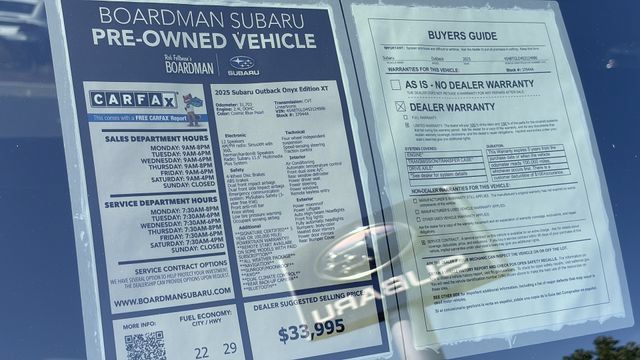 Used 2025 Subaru Outback Onyx Edition XT AWD/4WD image 30