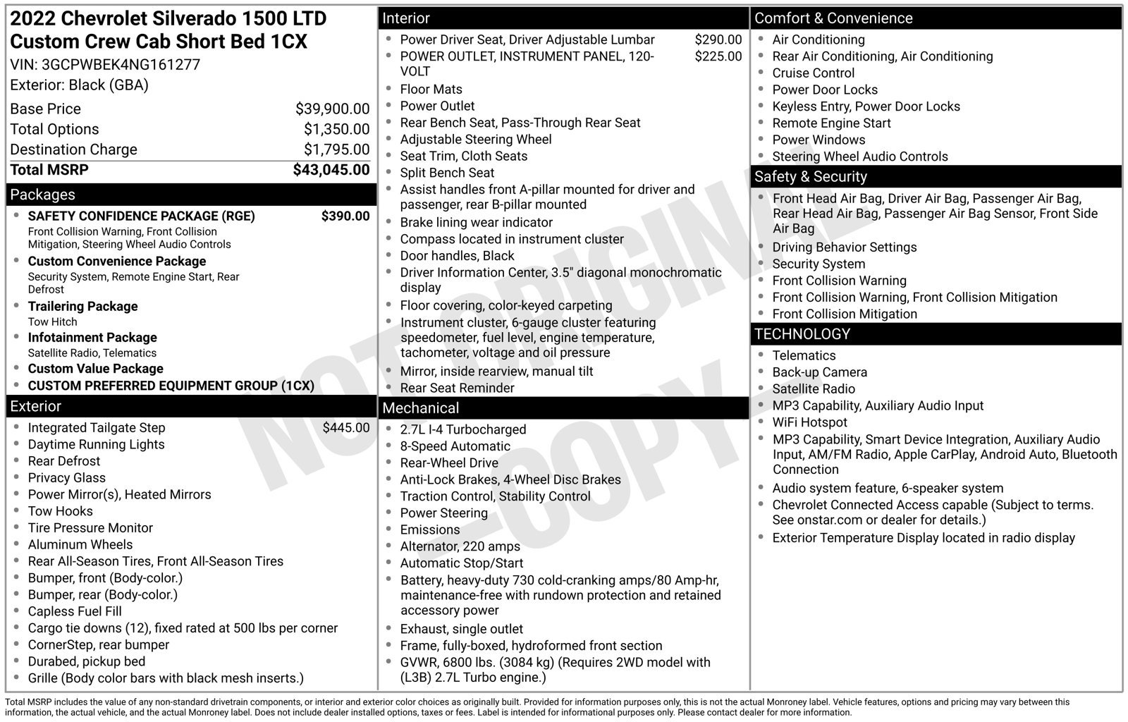 Used 2022 Chevrolet Silverado 1500 Custom w/ Safety Confidence Package RWD image 3