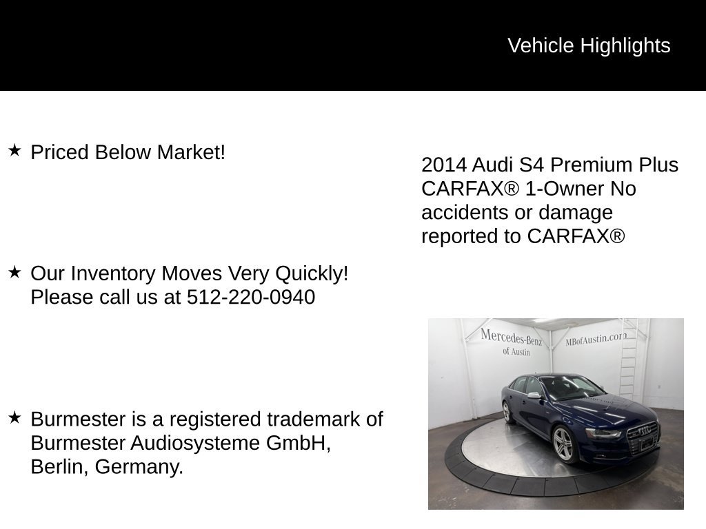 Used 2014 Audi S4 Premium Plus AWD/4WD image 6