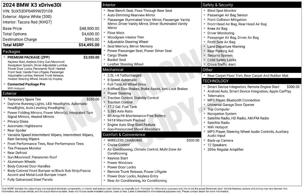 Certified 2024 BMW X3 xDrive30i w/ Premium Package AWD/4WD image 2