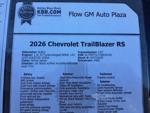 Used 2026 Chevrolet TrailBlazer RS w/ Convenience Package FWD image 35