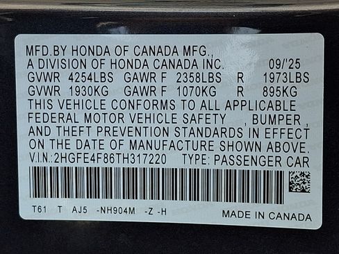 Certified 2026 Honda Civic Sport Touring image 29