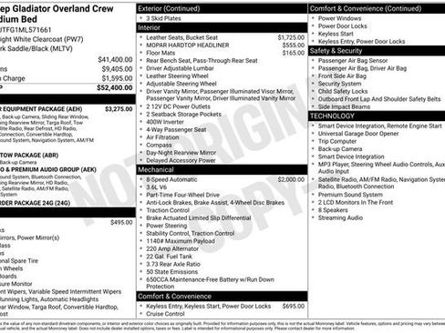Used 2021 Jeep Gladiator Overland w/ Popular Equipment Package AWD/4WD image 2