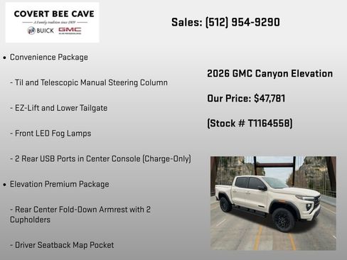 New 2026 GMC Canyon Elevation w/ Convenience Package AWD/4WD image 18