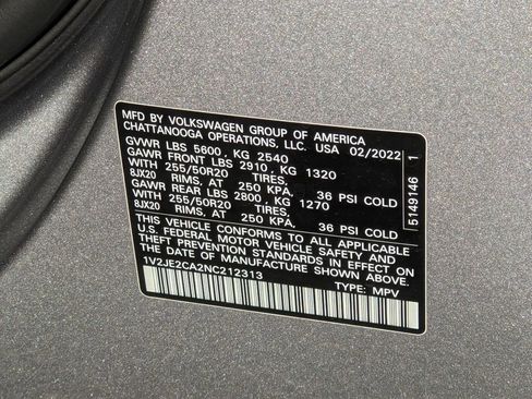 Certified 2022 Volkswagen Atlas Cross Sport SE w/ Panoramic Sunroof Package image 36