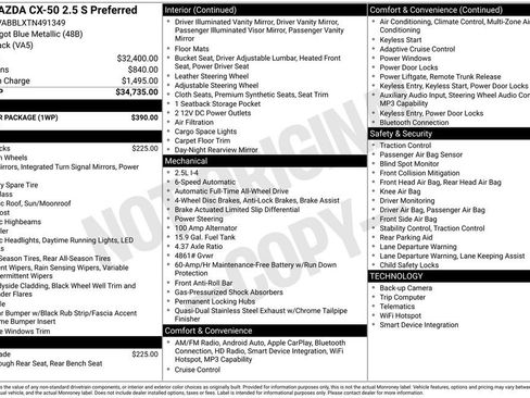 New 2026 MAZDA CX-50 AWD 2.5 S w/ Weather Package image 34