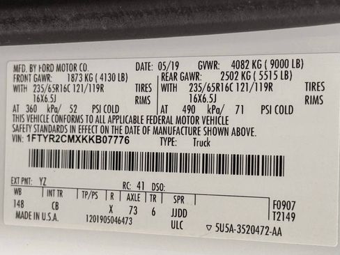 Used 2019 Ford Transit 250 148 Medium Roof w/ Interior Upgrade Package RWD image 33