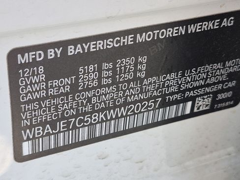 Used 2019 BMW 540i xDrive w/ Convenience Package AWD/4WD image 33