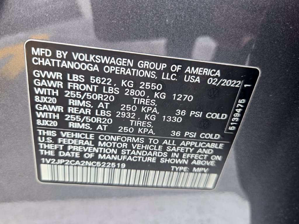 Certified 2022 Volkswagen Atlas SE FWD image 12