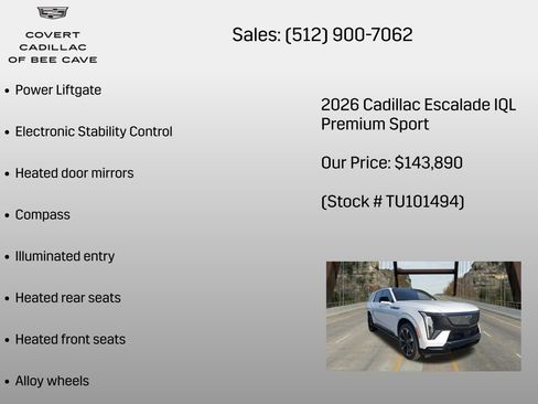 New 2026 Cadillac Escalade IQL Sport 2 AWD/4WD image 12