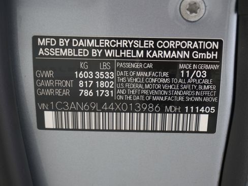 Used 2004 Chrysler Crossfire Coupe image 28