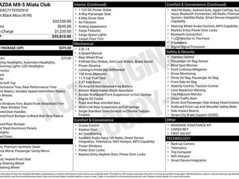 New 2026 MAZDA MX-5 Miata Club w/ Interior Package RWD image 27